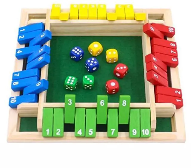 Main image of Wooden four-sided flip card board game for family interactive children's game, educational toy for children, digital logic puzle toy