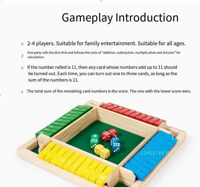 Alt view image 4 of 5 - Wooden four-sided flip card board game for family interactive children's game, educational toy for children, digital logic puzle toy