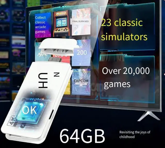 Alt view image 3 of 4 - Lacks a 4K high-definition game console for m1S home use. Comes with a dual-handheld controller that can be connected to the TV.
Also includes a PSP game console.