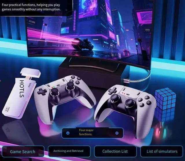 Alt view image 4 of 4 - Lacks a 4K high-definition game console for m1S home use. Comes with a dual-handheld controller that can be connected to the TV.
Also includes a PSP game console.
