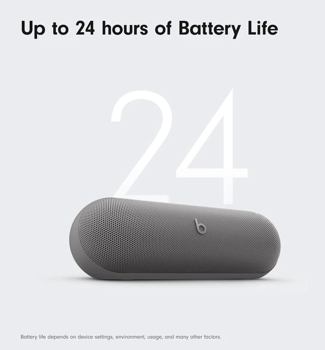 Alt view image 4 of 7 - Beats Pill x Kim Kardashian - Wireless Bluetooth Speaker and Portable Charger via USB-C - Up to 24 Hours Battery Life, IP67 Water Resistant, Apple & Android Compatible, Built-in Mic Dark Gray