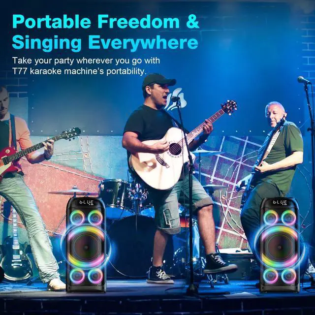 Alt view image 6 of 7 - Bluetooth Speaker, 160W Peak Powerful Loud Stereo Sound Deep Bass Wireless Boombox Portable Large Party Speakers with Subwoofer TWS Pairing Dynamic LED Light for Outdoor Camping Backyard Events