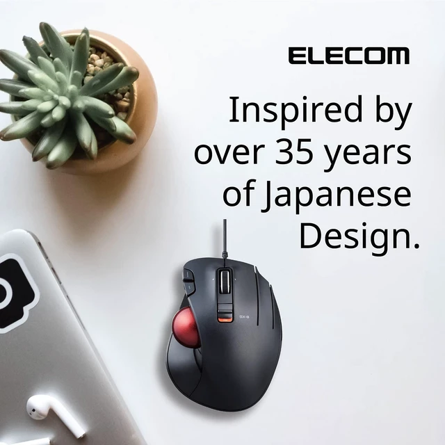 Alt view image 7 of 7 - EX-G Ergonomic Thumb ControlTrackball Mouse Wired M-XT2URBK-G | Ergonomic Thumb Control, Smooth Tracking Roller Ball, 5 Programmable Buttons, Tilt Scroll