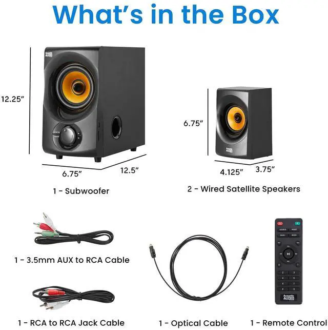 Alt view image 6 of 7 - Bluetooth 2.1 Speaker System 2.1-Channel Home Theater Speaker System, Black (AA2170)