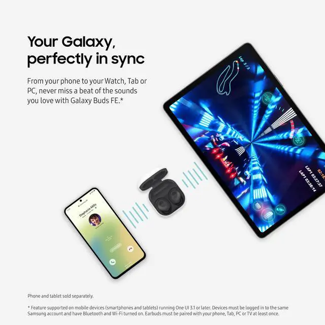 Alt view image 5 of 7 - Galaxy Buds FE True Wireless Bluetooth Earbuds, Comfort and Secure in Ear Fit, Auto Switch Audio, Touch Control, Built-in Voice Assistant