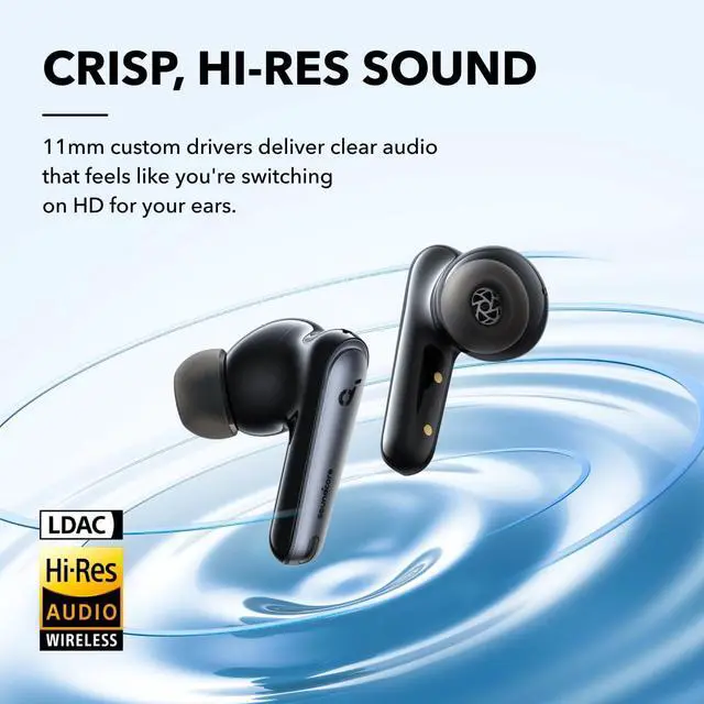 Alt view image 4 of 7 - Anker Liberty 4 NC Wireless Earbuds, 98.5% Noise Reduction, Adaptive Noise Cancelling to Ears and Environment, Hi-Res Sound, 50H Battery, Wireless Charging, Bluetooth 5.3