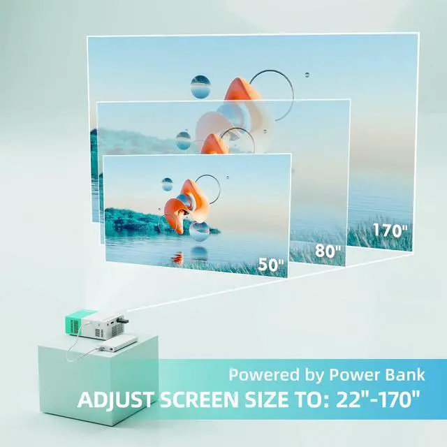Alt view image 7 of 7 - Projector Mini Portable Outdoor Movie Projectors, LED Pico Video Projector for Home Theater Film Projectors, Compatible with Smartphone/ Tablet/ Laptop/ TV Stick/ PS/ USB