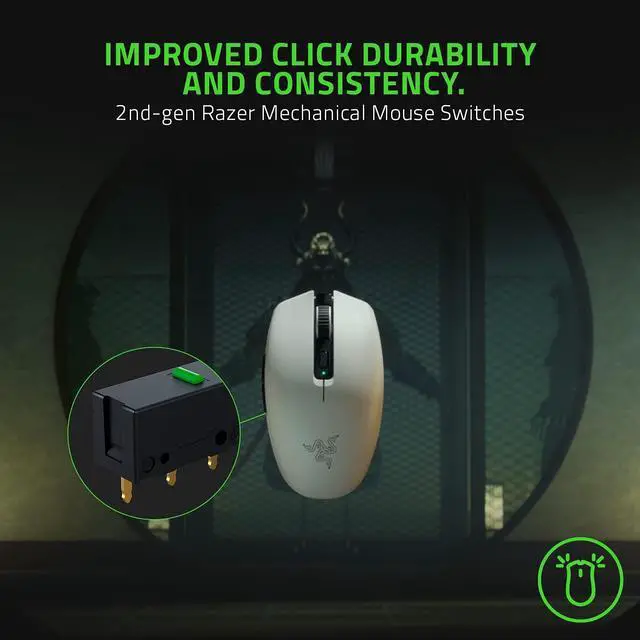 Alt view image 5 of 6 - Wireless Gaming Mouse Ultra Lightweight & Portable, Bluetooth & 2.4Ghz Wireless Connectivity, 18K DPI, Up to 950hrs Battery Life, Compatible with PC & Mac White