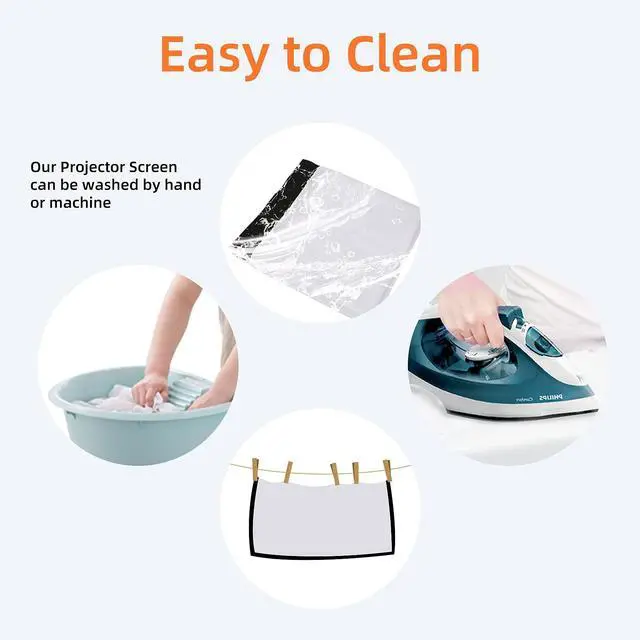 Alt view image 6 of 7 - Portable Projector Screen with Stand Outdoor: Camping Projection Screen 80 inch 4K Movie Screen for Home Backyard Indoor 16:9 HD Night