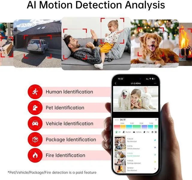 Alt view image 7 of 7 - Security Cameras Wireless Outdoor 2K: Battery Powered WiFi Camera with AI Motion Detection for Home - Color Night Vision Spotlight Siren Alarm 2-Way Talk IP65 Waterproof Cloud TF Storage 2-Pack