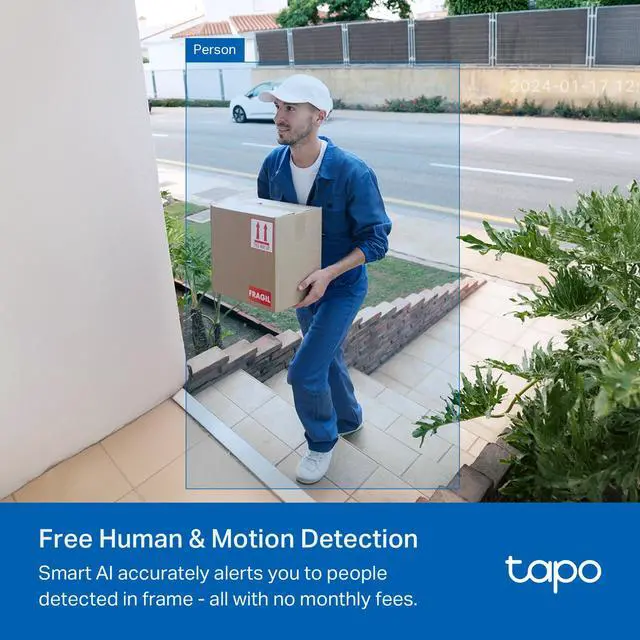 Alt view image 6 of 7 - Tapo 2K Wireless Smart Video Doorbell with Chime - 160° Ultra-Wide View,Person Detection,Ring Call, 2-Way Audio,Subscription-Free Local Storage/Optional Cloud,Motion Only Alert, Works with Alexa, D210