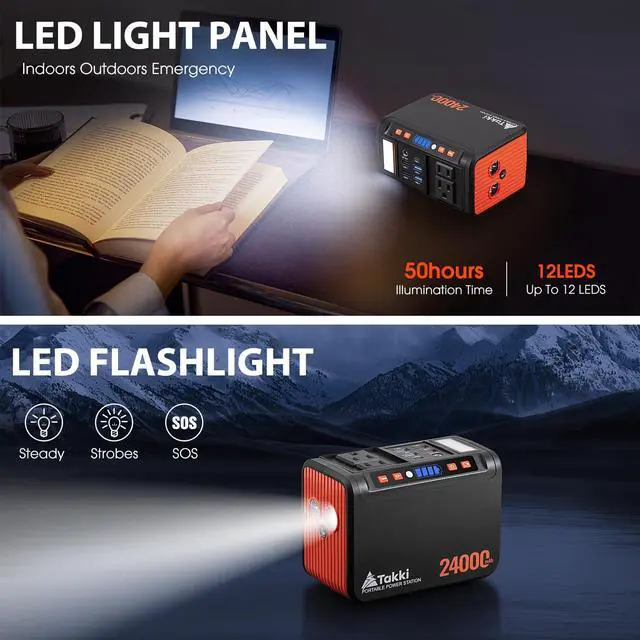 Alt view image 4 of 7 - 88.8Wh Portable Power Station Lithium Battery Solar Generator Power Bank with 110V AC Outlet Battery Backup for Camping Home Use Emergency(Solar Panel Optional)