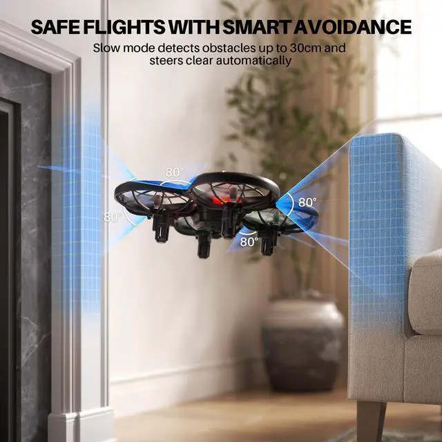 Alt view image 2 of 7 - Drone for Kids 8-12 with Automatic Obstacle Avoidance, 20 Mins Flight Time(2 Batteries), One-Key 360°Flips and Altitude Hold, Safe Flying Toys for Boys and Girls