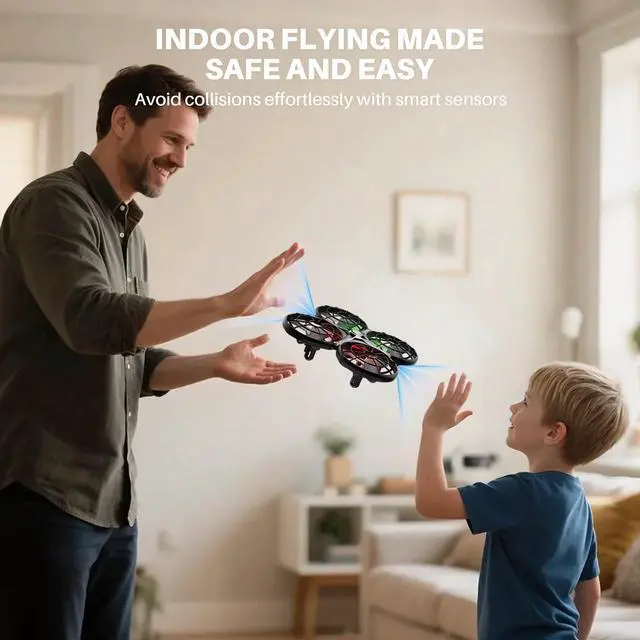 Alt view image 3 of 7 - Drone for Kids 8-12 with Automatic Obstacle Avoidance, 20 Mins Flight Time(2 Batteries), One-Key 360°Flips and Altitude Hold, Safe Flying Toys for Boys and Girls