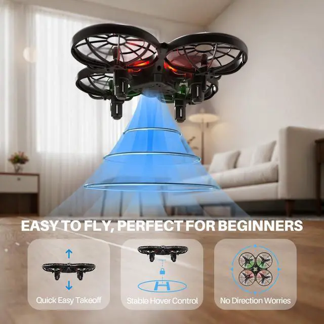 Alt view image 5 of 7 - Drone for Kids 8-12 with Automatic Obstacle Avoidance, 20 Mins Flight Time(2 Batteries), One-Key 360°Flips and Altitude Hold, Safe Flying Toys for Boys and Girls