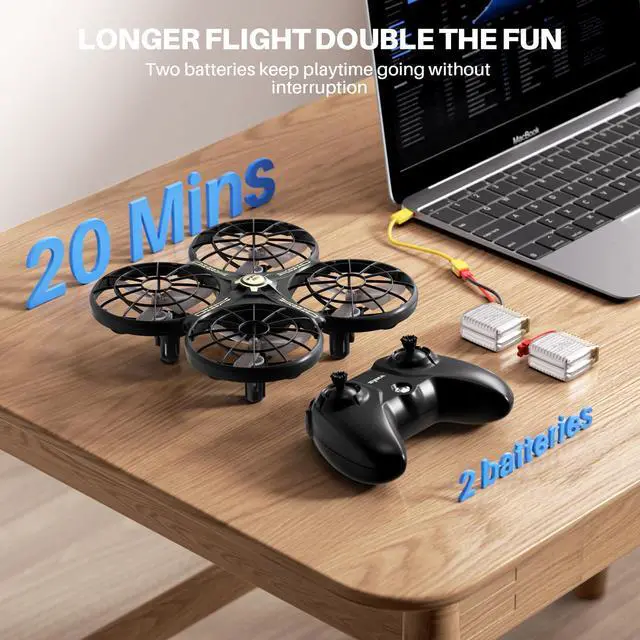 Alt view image 7 of 7 - Drone for Kids 8-12 with Automatic Obstacle Avoidance, 20 Mins Flight Time(2 Batteries), One-Key 360°Flips and Altitude Hold, Safe Flying Toys for Boys and Girls