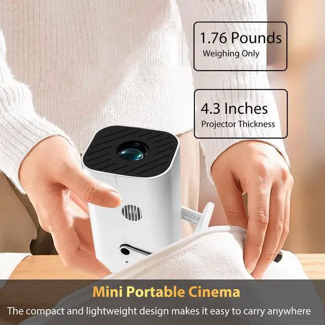 Alt view image 7 of 7 - Built-in APPS & Electric Focusing & Auto KeystoneMini Projector With Wifi And Bluetooth, 1080P Portable Projector, Movie Projector for Bedroom, Supports Smartphones/TV Stick/iPad/PS5/Laptop/HDMI/USB