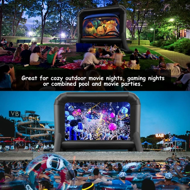 Alt view image 5 of 7 - 16 FT Inflatable Projector Screen for Outdoor Movies - Easy Setup Blow-Up Screen with Quiet Fan for Outdoor Movie Nights, Backyard Events, and Parties (Dual Support)