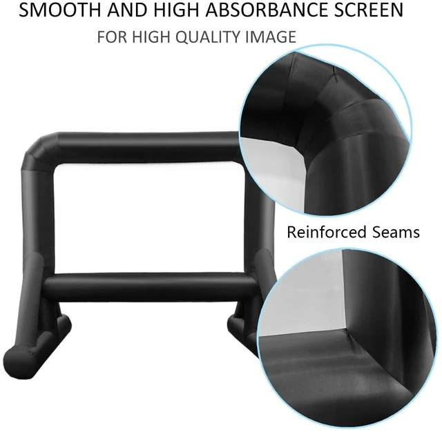 Alt view image 4 of 7 - 16 FT Inflatable Projector Screen for Outdoor Movies - Easy Setup Blow-Up Screen with Quiet Fan for Outdoor Movie Nights, Backyard Events, and Parties (Dual Support)