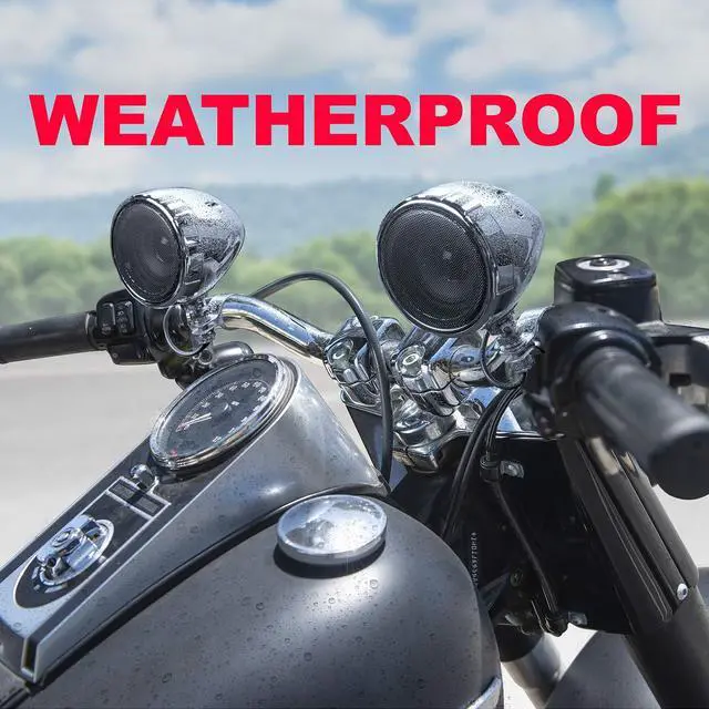 Alt view image 2 of 6 - MC420B 3 Inch Motorcycle Speakers and Amplifier Audio Sound System  Class D Compact Amplifier, Weatherproof, Volume Control, ATV UTV Compatible, For Stereo, Tweeters