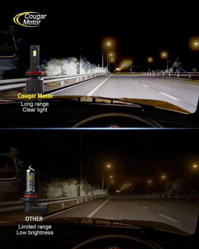 Alt view image 2 of 7 - 9005 H11 Bulbs, HB3 H8 H9 Fog Lights Combo(2 Sets) 6500K White Non-Polarity Fog Bulb or Off-Road Use Plug and Play - Pack of 4