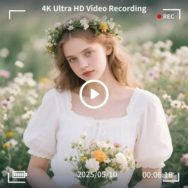 Alt view image 4 of 6 - 16X Zoom 4K Digital Camera for Photography and Video, Point and Shoot Digital Cameras with Flip Screen, Small Digital Camera, Vlogging Camera for YouTube Video Recording (Black)