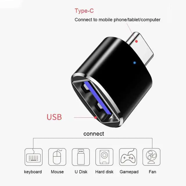 Alt view image 4 of 7 - 2 Pack USB C to USB 3.0 Adapter, Type C Male to USB Female Adapter OTG for MacBook Pro/Air and Other Type C Devices
