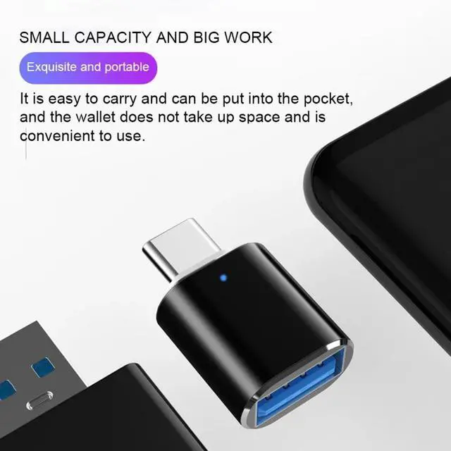 Alt view image 6 of 7 - 2 Pack USB C to USB 3.0 Adapter, Type C Male to USB Female Adapter OTG for MacBook Pro/Air and Other Type C Devices