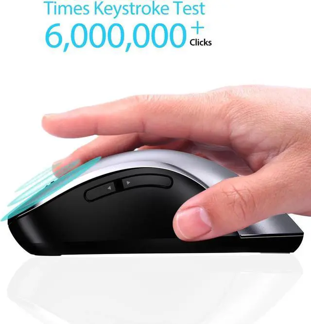 Alt view image 4 of 5 - 2.4G Wireless Mouse, 1400 DPI Mobile Optical Cordless Mouse with USB Receiver, Portable Computer Mice Wireless Mice for Laptop, PC, Desktop, MacBook, 5 Buttons (Gunmetal)