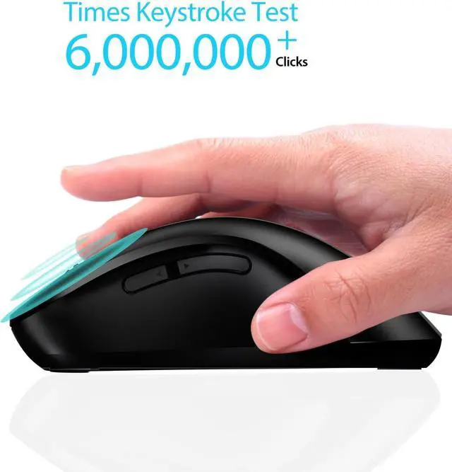 Alt view image 4 of 4 - 2.4G Wireless Mouse, 1400 DPI Computer Mice with USB Receiver, Portable Wireless USB Battery Powered Cordless Mouse for Laptop, PC, Desktop, 5 Buttons (Matte Black)