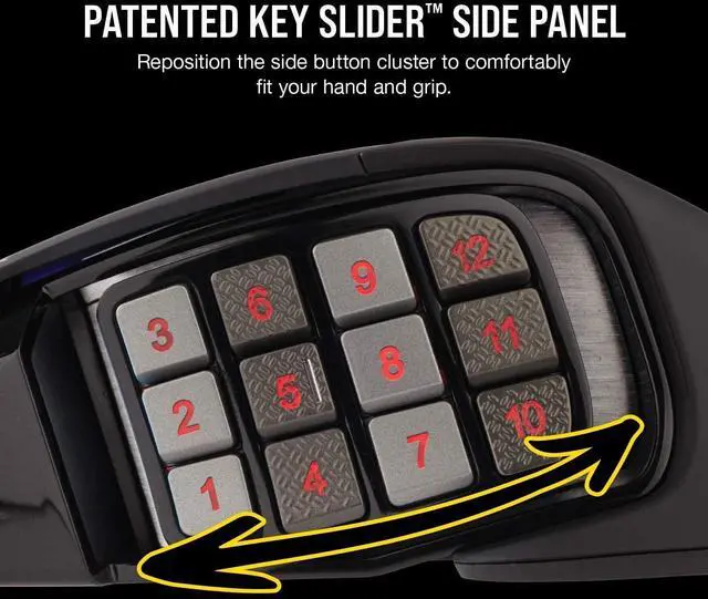 Alt view image 4 of 6 - SCIMITAR RGB ELITE Wired MOBA/MMO Gaming Mouse  18,000 DPI  17 Programmable Buttons  iCUE Compatible  PC, Mac, PS5, PS4, Xbox  Black