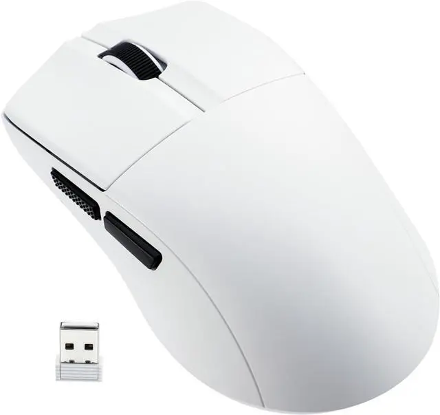 Main image of Wireless Gaming Mouse, 49g Superlight, Bluetooth 5.1/2.4G/Wired, 26,000 DPI, 5 Programmable Buttons, 150 Hr Rechargeable Battery, Software Support for PC, Mac, White