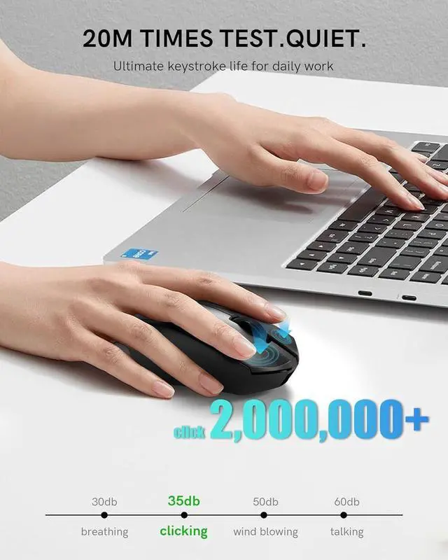 Alt view image 4 of 4 - Wireless Gaming Mouse, 54G Lightweight, Tri-Mode 2.4G/USB C Wired/Bluetooth, Black PC Gaming Mice for Computer Laptop Mac Windows, Max 128000 DPI, 1K Polling, 6 Programmable Buttons, M821