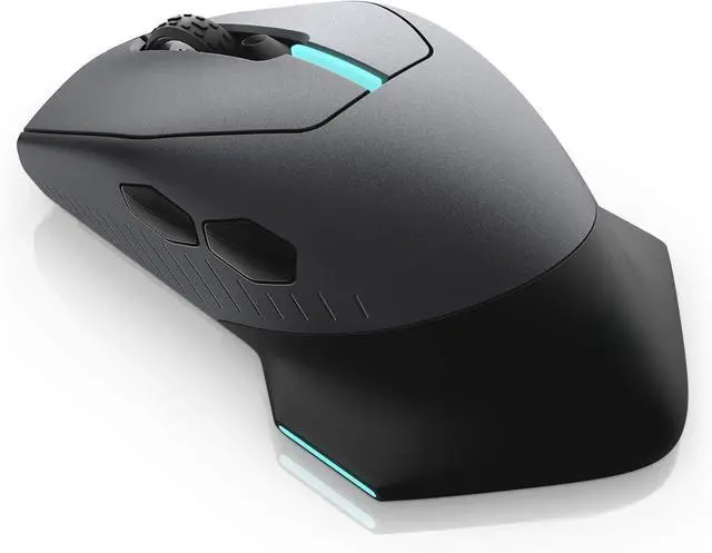 Alt view image 2 of 5 - Wired/Wireless Gaming Mouse AW610M - 16000 DPI Optical Sensor, 350 Hour Rechargeable Battery, 7 Buttons, 3-ZONE 16.8m AlienFX RGB Lighting, Ergonomic - Dark Side of the Moon