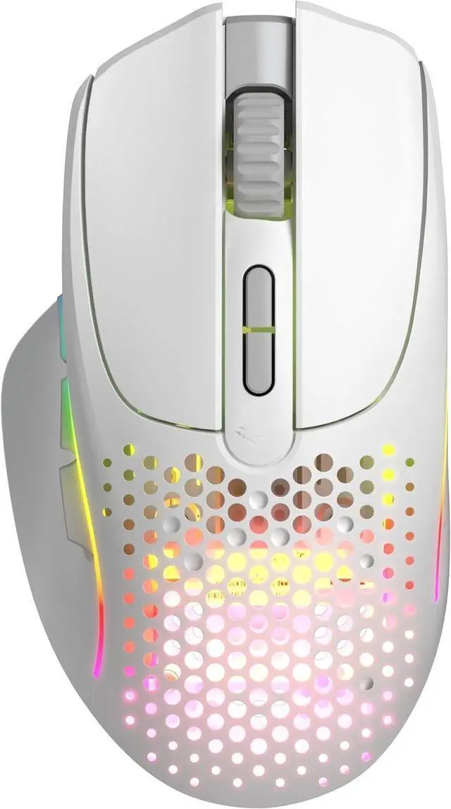 Alt view image 2 of 5 - Gaming Model I 2 Wireless Gaming Mouse - Hybrid 2.4Ghz & Bluetooth, 75g Superlight, 9 Buttons (2 Swappable), RGB, PTFE Feet, MMO/MOBA/FPS, Long Battery Life, Side Thumb Rest - White