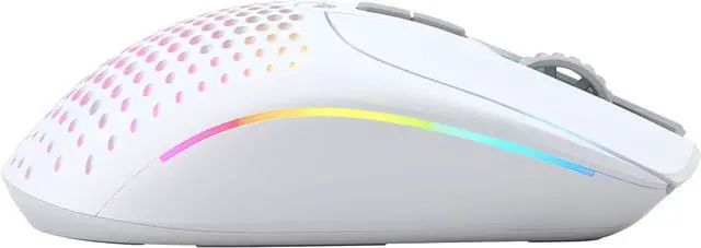 Alt view image 5 of 5 - Gaming Model I 2 Wireless Gaming Mouse - Hybrid 2.4Ghz & Bluetooth, 75g Superlight, 9 Buttons (2 Swappable), RGB, PTFE Feet, MMO/MOBA/FPS, Long Battery Life, Side Thumb Rest - White
