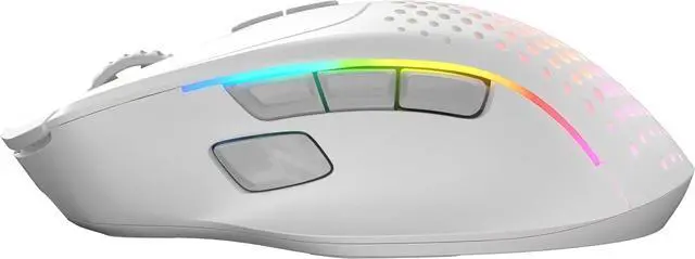 Alt view image 4 of 5 - Gaming Model I 2 Wireless Gaming Mouse - Hybrid 2.4Ghz & Bluetooth, 75g Superlight, 9 Buttons (2 Swappable), RGB, PTFE Feet, MMO/MOBA/FPS, Long Battery Life, Side Thumb Rest - White