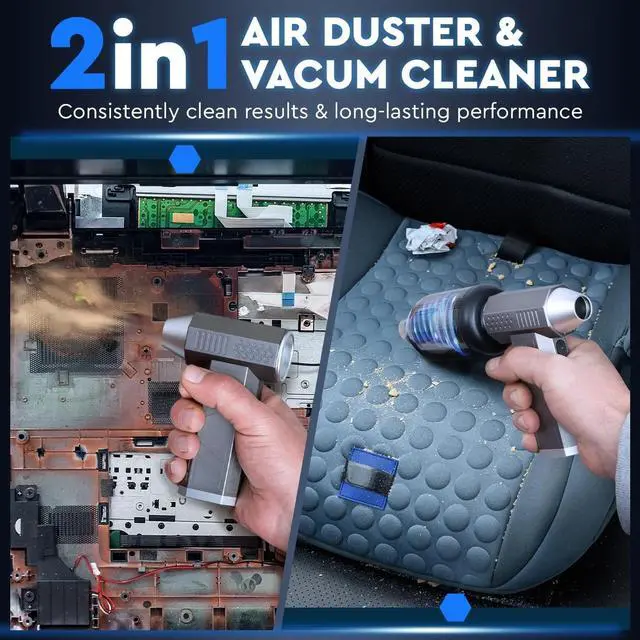 Alt view image 3 of 4 - 2in1 Electric Air Duster&Vacuum Cleaner - 150,000 RPM Compressed Air Duster with 4 Modes, Portable Air Blower & Rechargeable