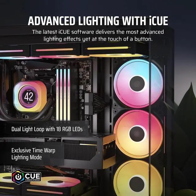 Alt view image 4 of 4 - iCUE Link LX140-R RGB 140mm PWM Reverse Fan Single Fan Low-Noise, Dual Light Loops, QuikTurn Screws, Zero RPM Mode Black
