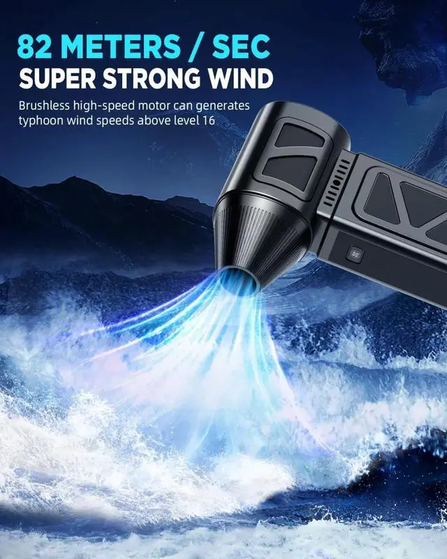 Alt view image 3 of 6 - Compressed Air Duster, 360000RPM Powerful Electric Air Duster with Brushless Motor, Mini Jet Dry Blower for PC, Keyboard,Outdoors