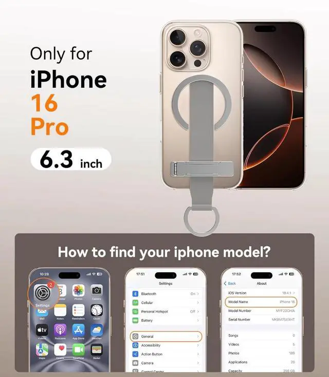 Alt view image 2 of 5 - for iPhone 16 Pro Max Case 4-in-1 - Magnetic Clear Cover Adjustable Wrist Strap, Foldable Stand & Crossbody Lanyard