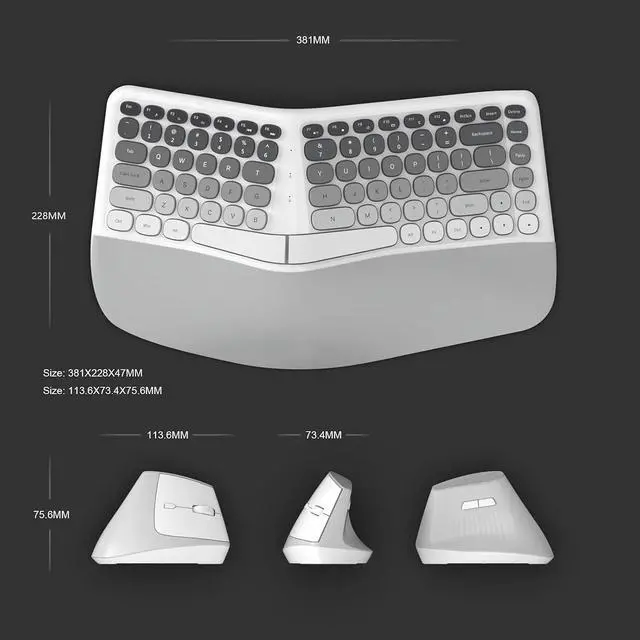Alt view image 4 of 5 - Wireless Keyboard and Mouse Set Wireless Keyboard Silent Mice Set with Wrist Rest for Computer, Laptop, PC, Mac, Windows