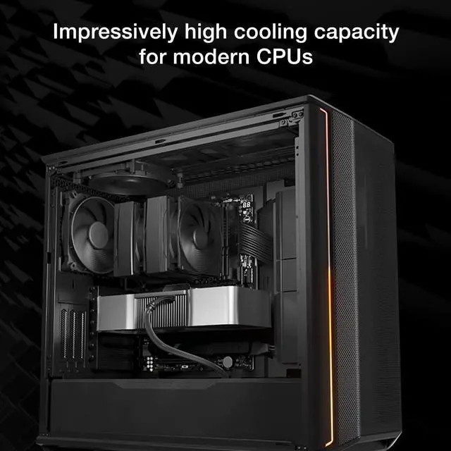 Alt view image 2 of 4 - Pure Rock Pro 3 Silver CPU Air Cooler | 120mm Quiet PWM Fan | AMD:AM4 AM5/Intel LGA 1700/1150/1151/1200 | Silver | BK041