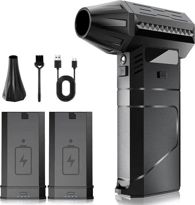 Main image of Electric Air Duster with 2 Magazine-Style Batteries, 2 Magnetic Nozzles, 3-Speed Cordless Blower with LED, Electric Inflator, Keyboard Duster