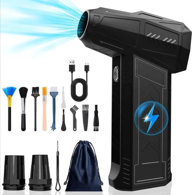 Main image of 180000RPM Electric Air Duster for Cleaning Keyboard&PC 3 Gears Adjustable Rechargeable Cordless Jet Dry Blower Air Blowe (Black)