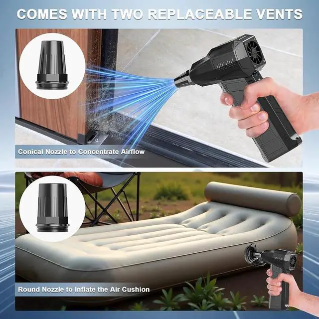 Alt view image 3 of 4 - 180000RPM Electric Air Duster for Cleaning Keyboard&PC 3 Gears Adjustable Rechargeable Cordless Jet Dry Blower Air Blowe (Black)