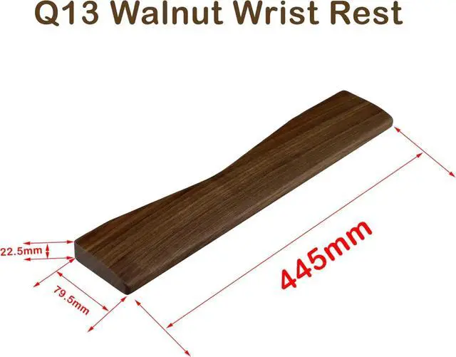 Alt view image 2 of 6 - Wooden Wrist Rest Solid Wood Walnut for Q13 Pro Mechanical Keyboard