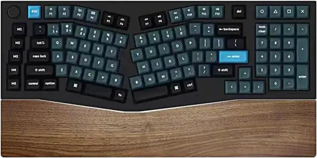Alt view image 3 of 6 - Wooden Wrist Rest Solid Wood Walnut for Q13 Pro Mechanical Keyboard