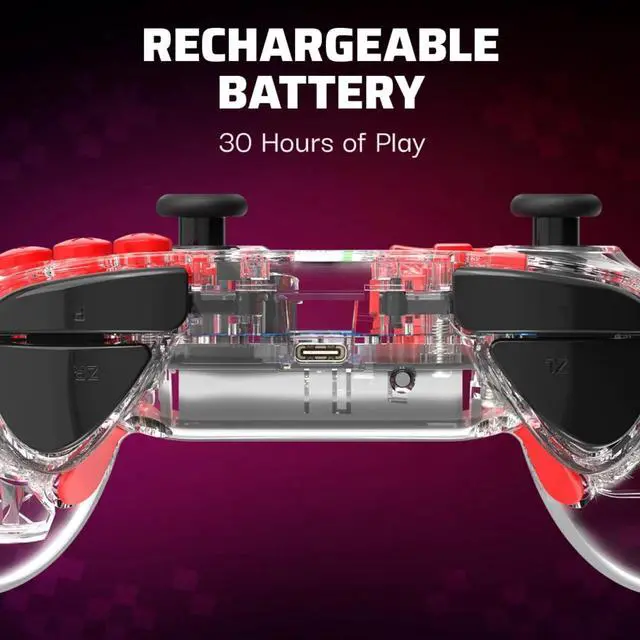 Alt view image 4 of 6 - Wireless Nintendo Switch Pro Controller, Rechargeable LED, Licensed for Nintendo Switch