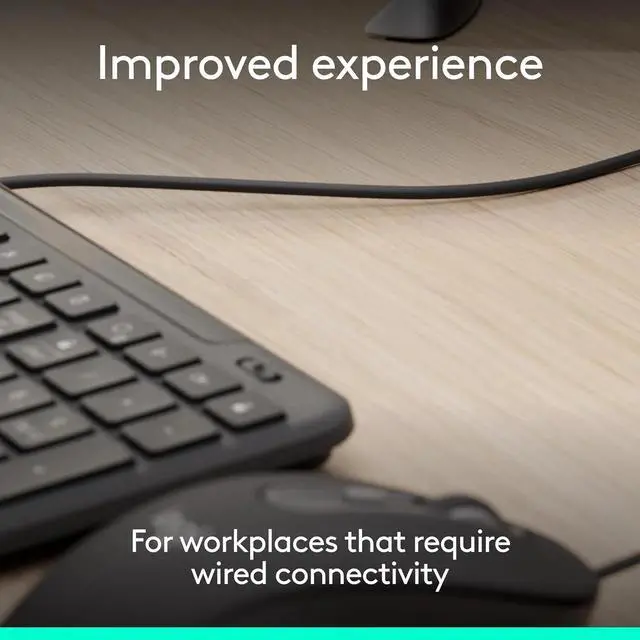 Alt view image 2 of 6 - Slim Wired Combo MK625 for Business, Optical Wired Mouse, Full-Size Keyboard, USB-C Plug-and-Play - Graphite